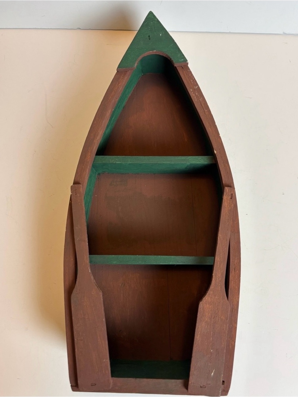 Vintage Wooden Fishing/Row Boat-Handing Decorative Shelf/15” tall